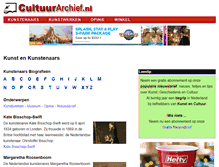 Tablet Screenshot of cultuurarchief.nl